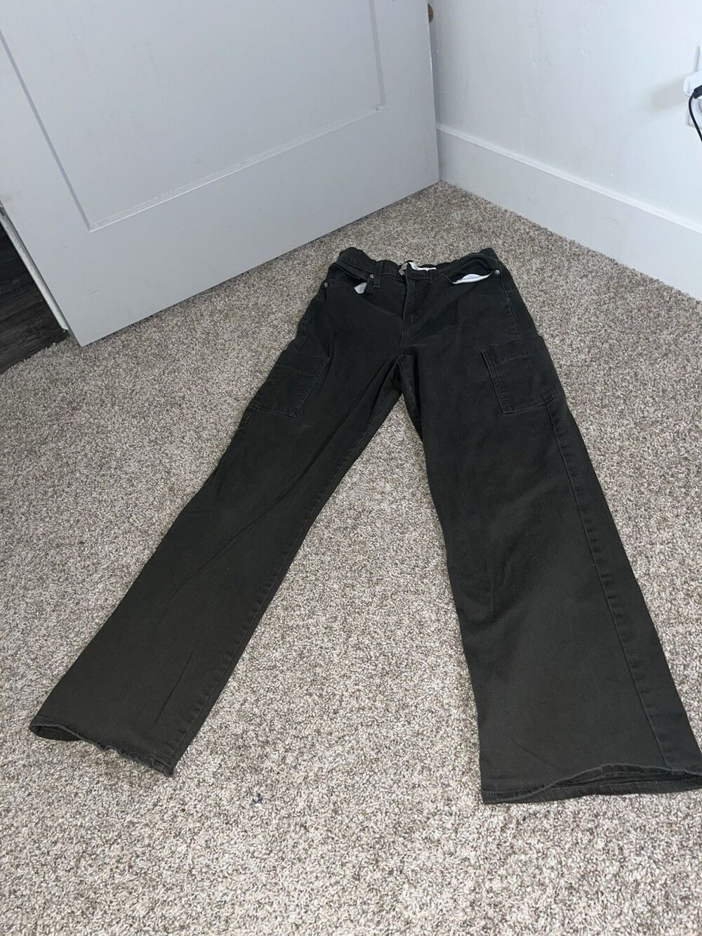 Levi's Heritage High Rise Loose Straight Cargo Pants 6 Olive Green